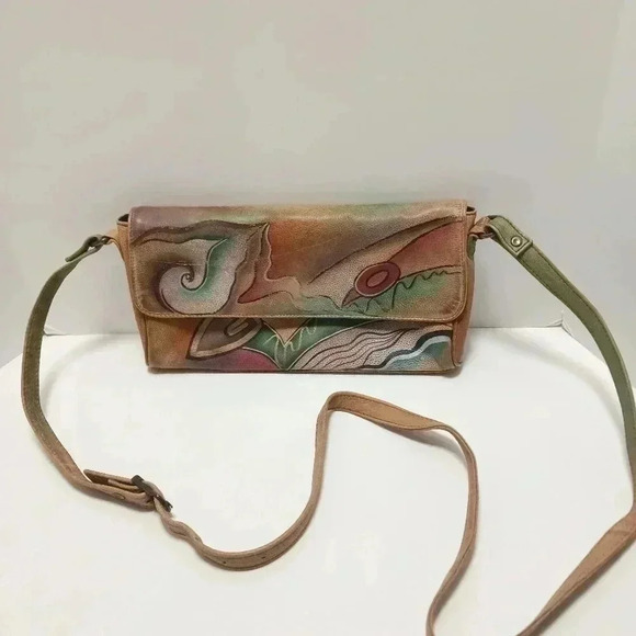 Anuschka Handbags - Anuschka Womens Hand Painted Leather Crossbody Purse